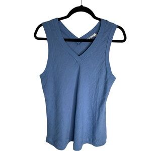 Kaktus 100% Linen Blue Tank Top Summer L Italy